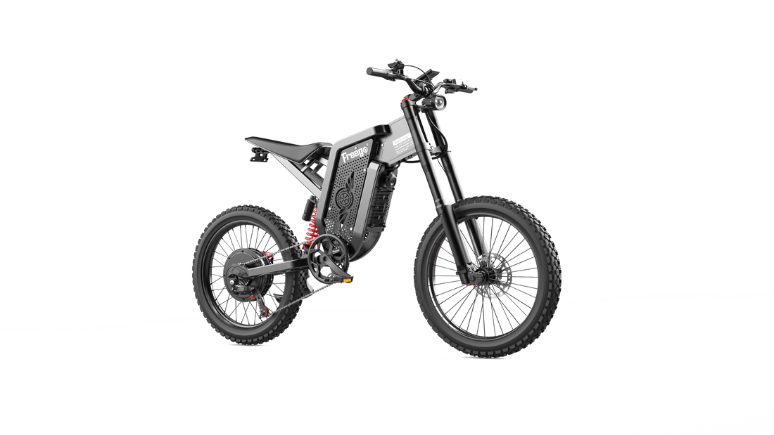 X2 Pro electric bike in black with rugged tires and dual city and off-road modes for street legal and high-speed off-road riding