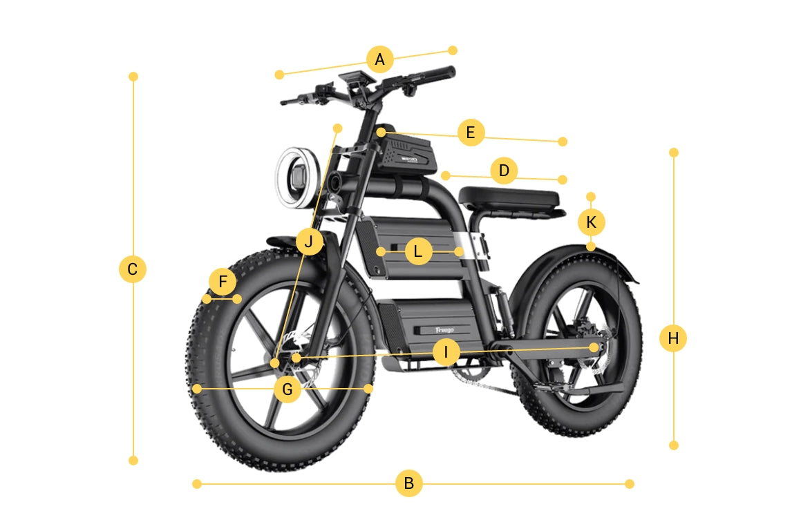 E20 electric motorbike size