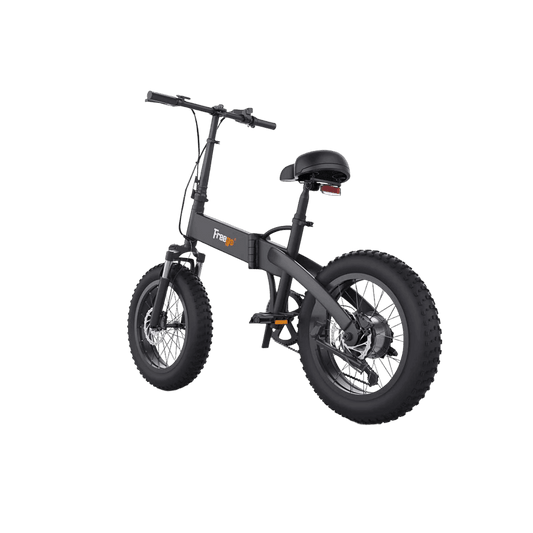 Black Freego eFlex Raptor E1 electric bike on a gray background