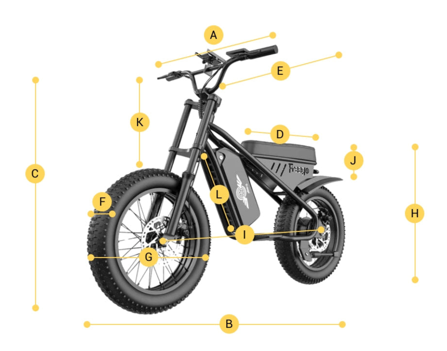 mini electric motorbike size