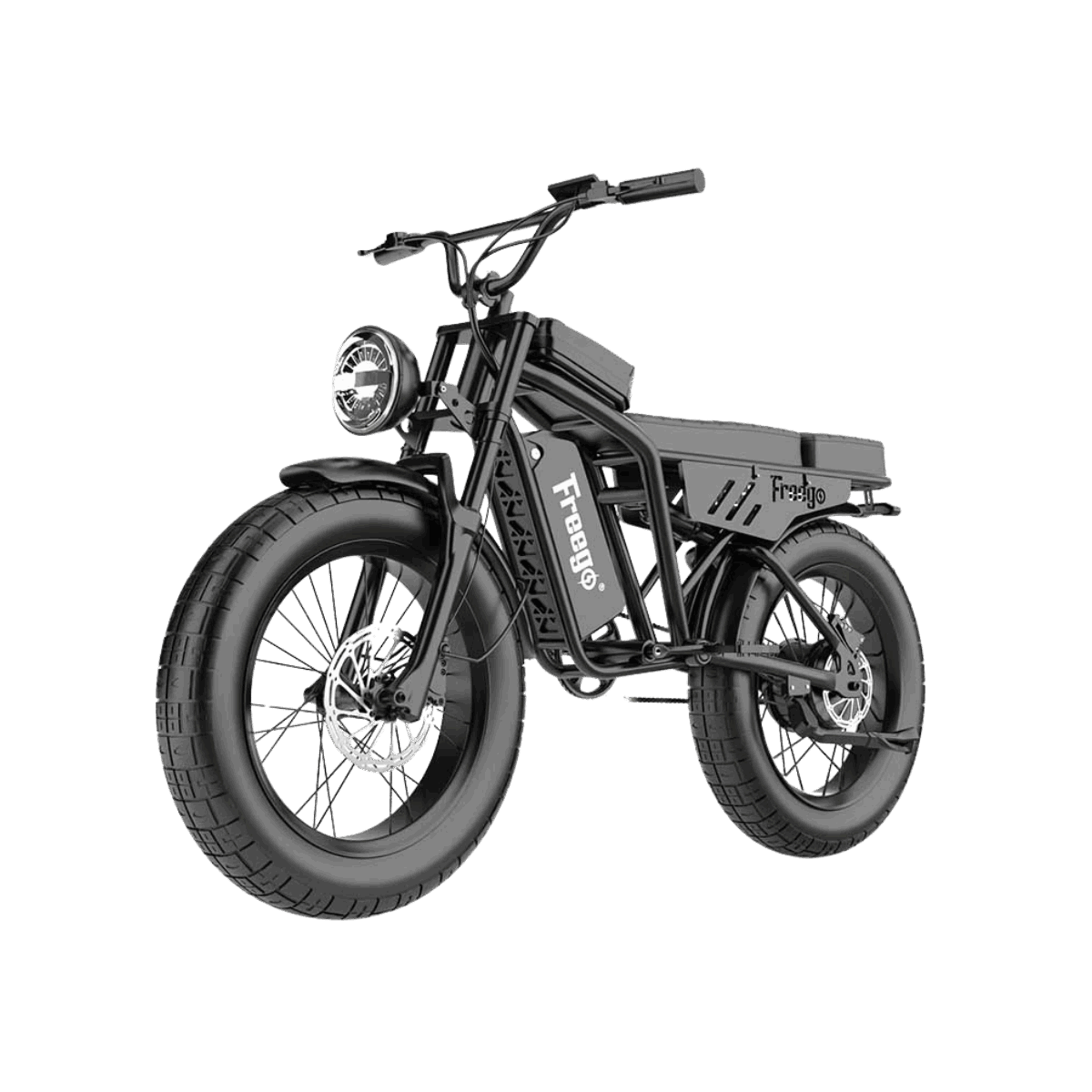 Freego F0 fat-tire eBike designed for comfort and stability, transparent background