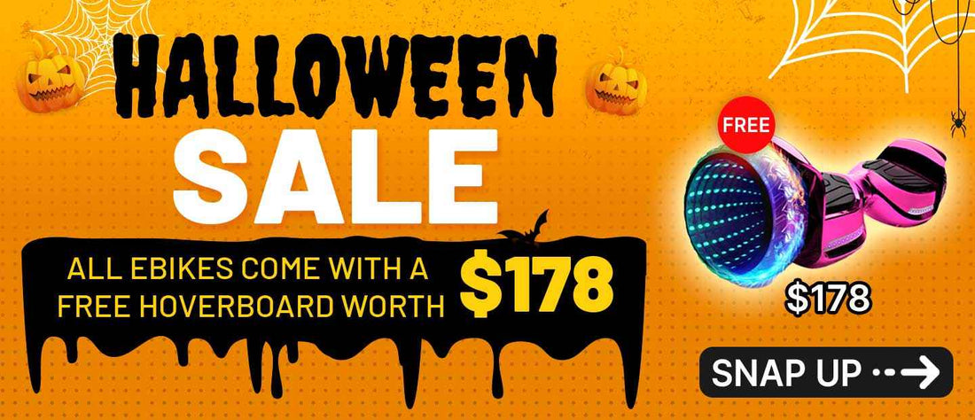 An orange Halloween Sales poster