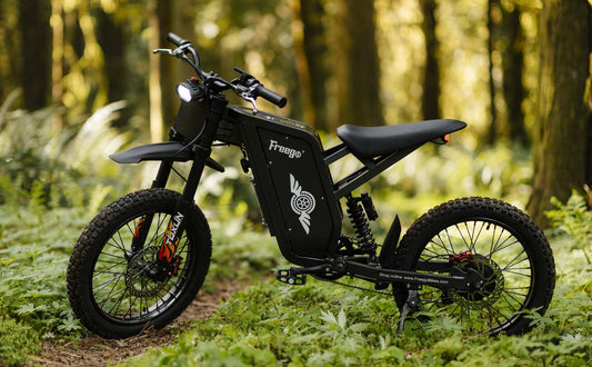 Freego X1 electric bike parked outdoors in the forest