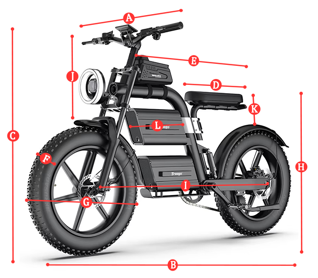 E20 electric motorbike size