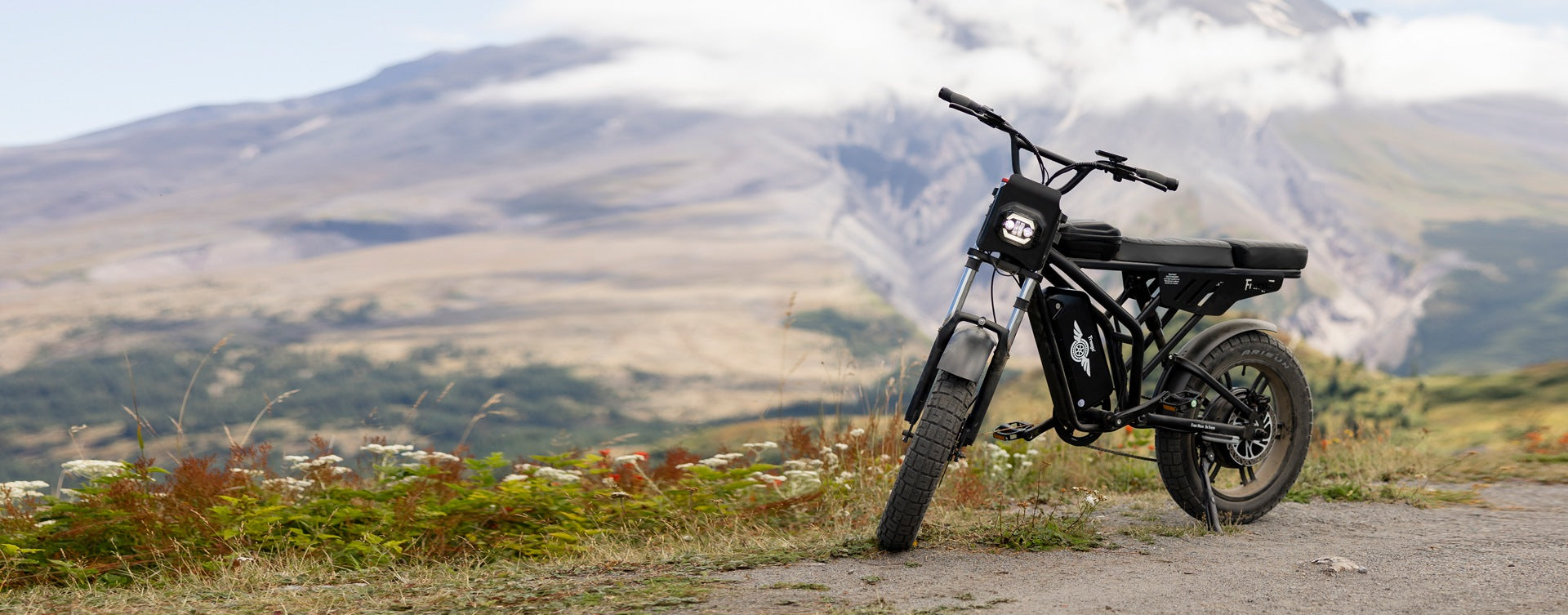 F2 Pro Max on a mountainous landscape with grass and trees