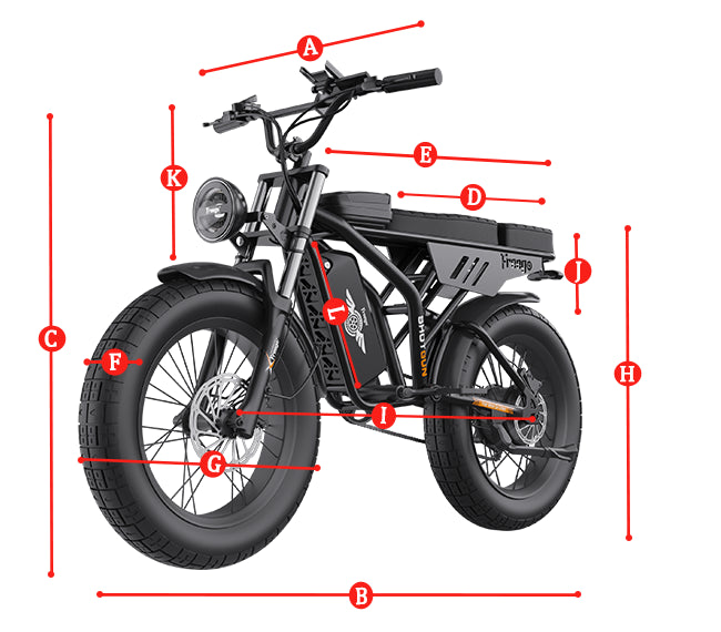 F2 pro fat tire ebike size