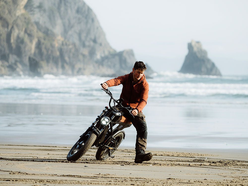 Freego F3 Pro Max fat tire electric bike parked on a dirt trail