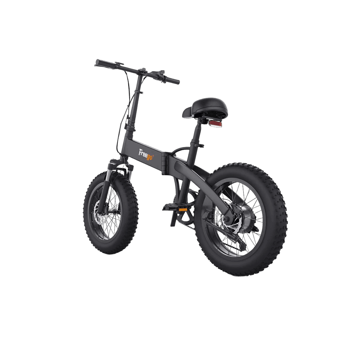 Black electric bike on a gray background