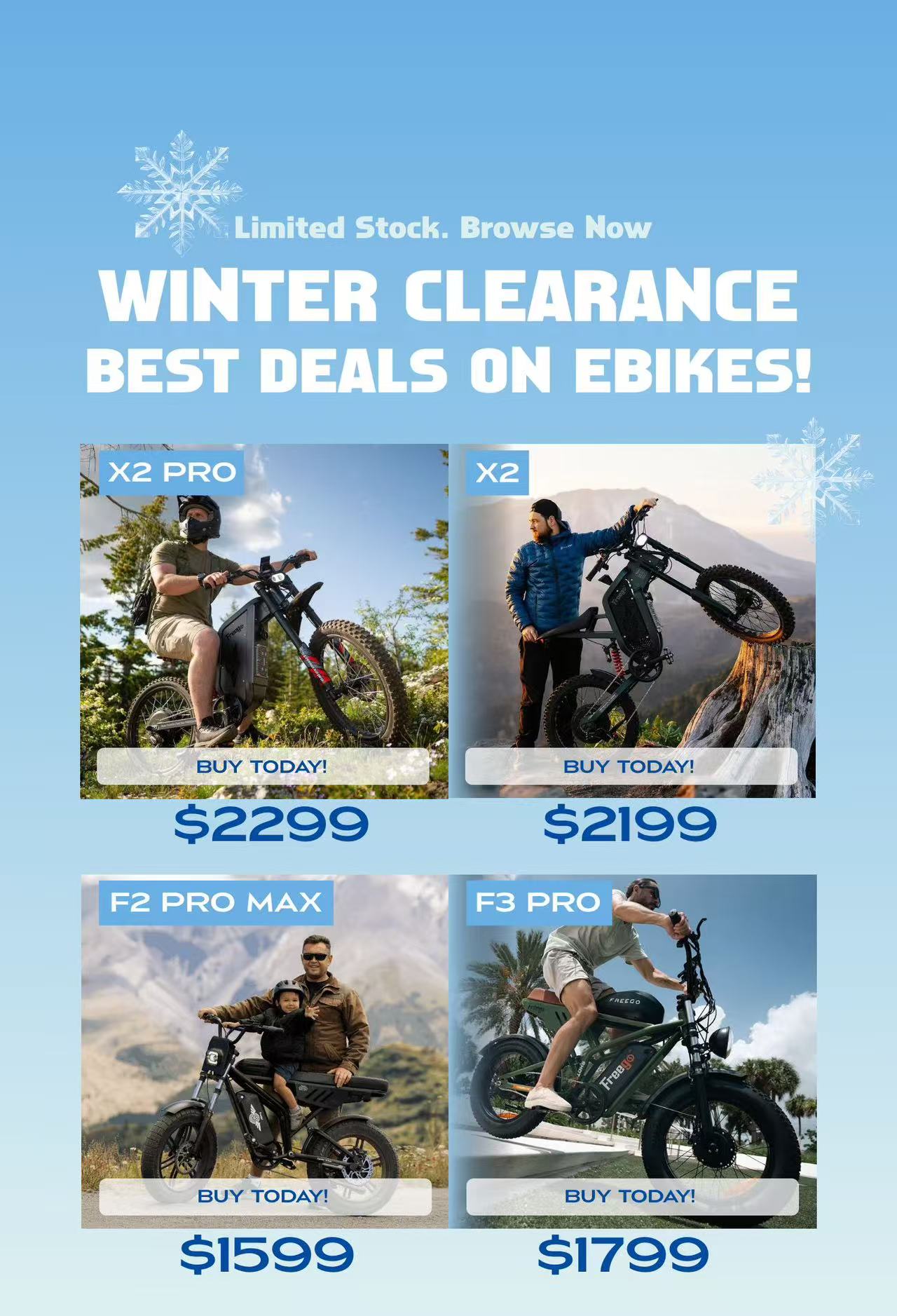 Freego Winter Clearrance banner mobile