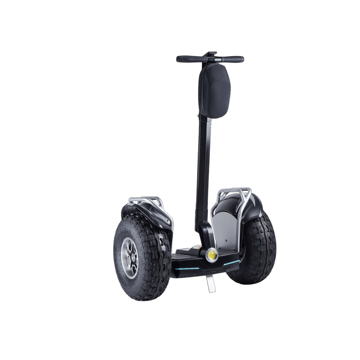 Black self-balancing scooter on a gray background