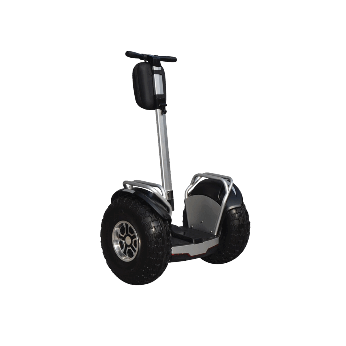 Black off-road hoverboard on a gray background