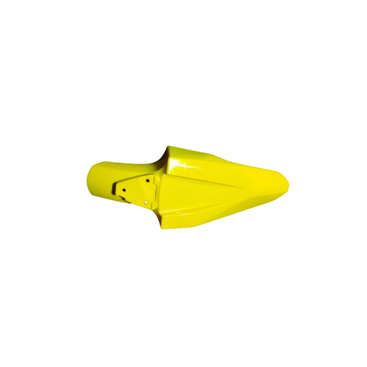 Yellow motorcycle fender on a white background