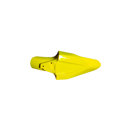Yellow motorcycle fender on a white background