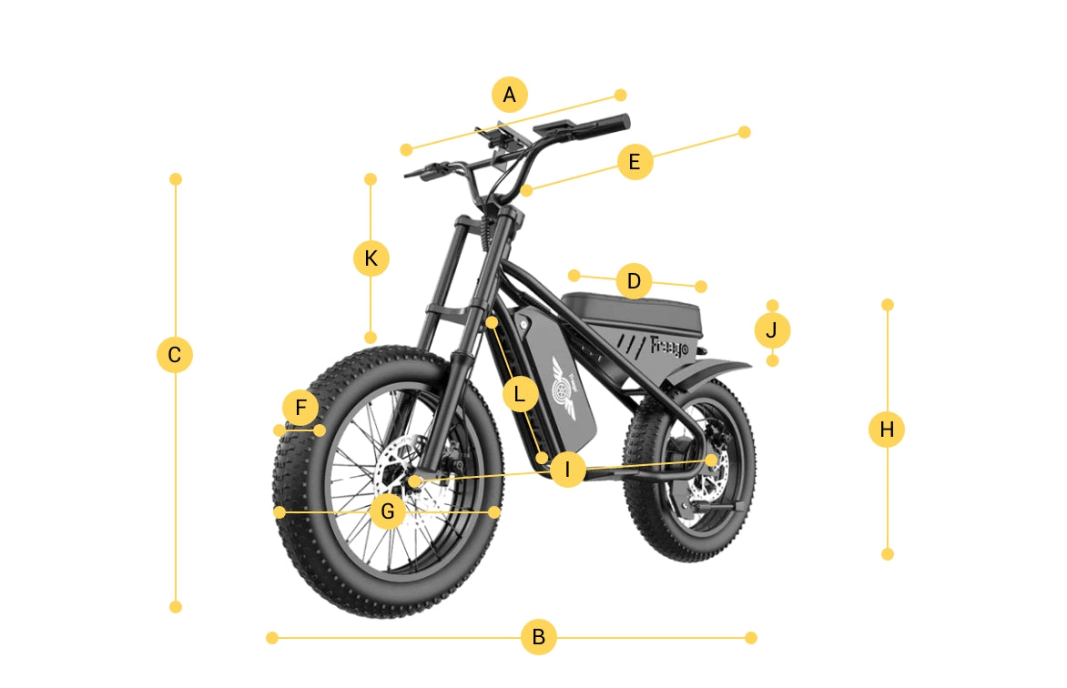 mini electric motorbike size