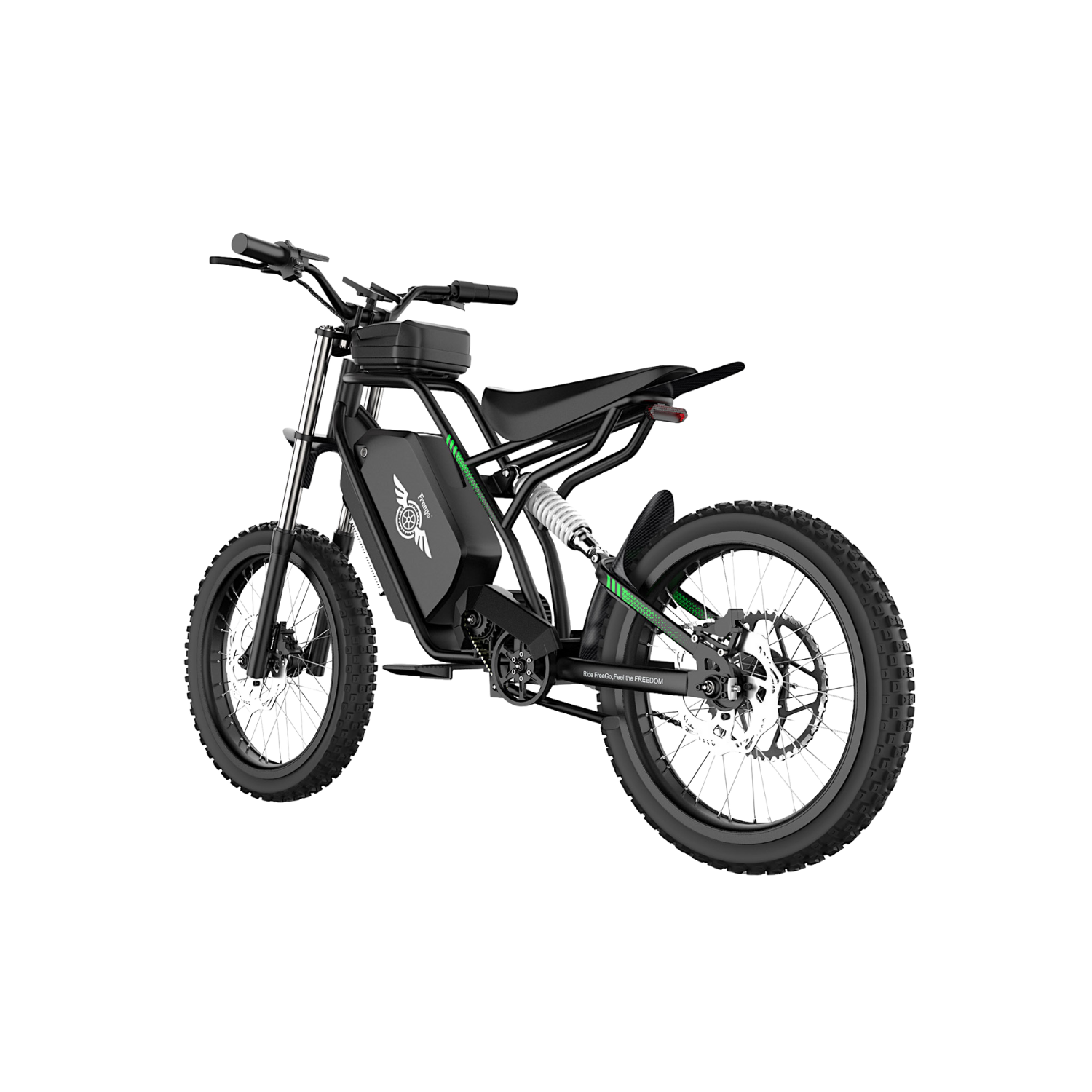 Black electric bike on a white background
