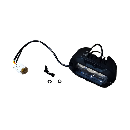 Car indicator light assembly with wiring on a white background