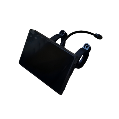 Black electronic component on a white background