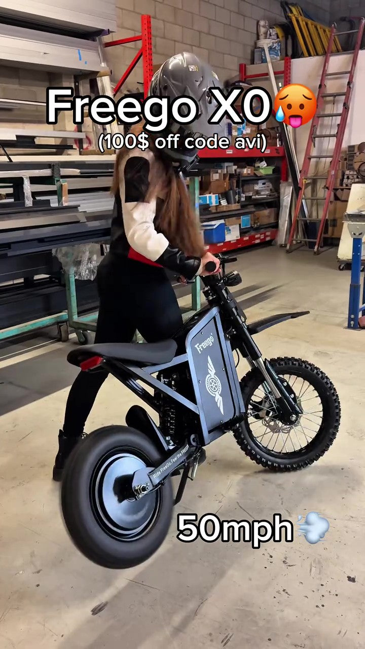 Freego X0 electric mini bike tiktok reviews by avi_rides.