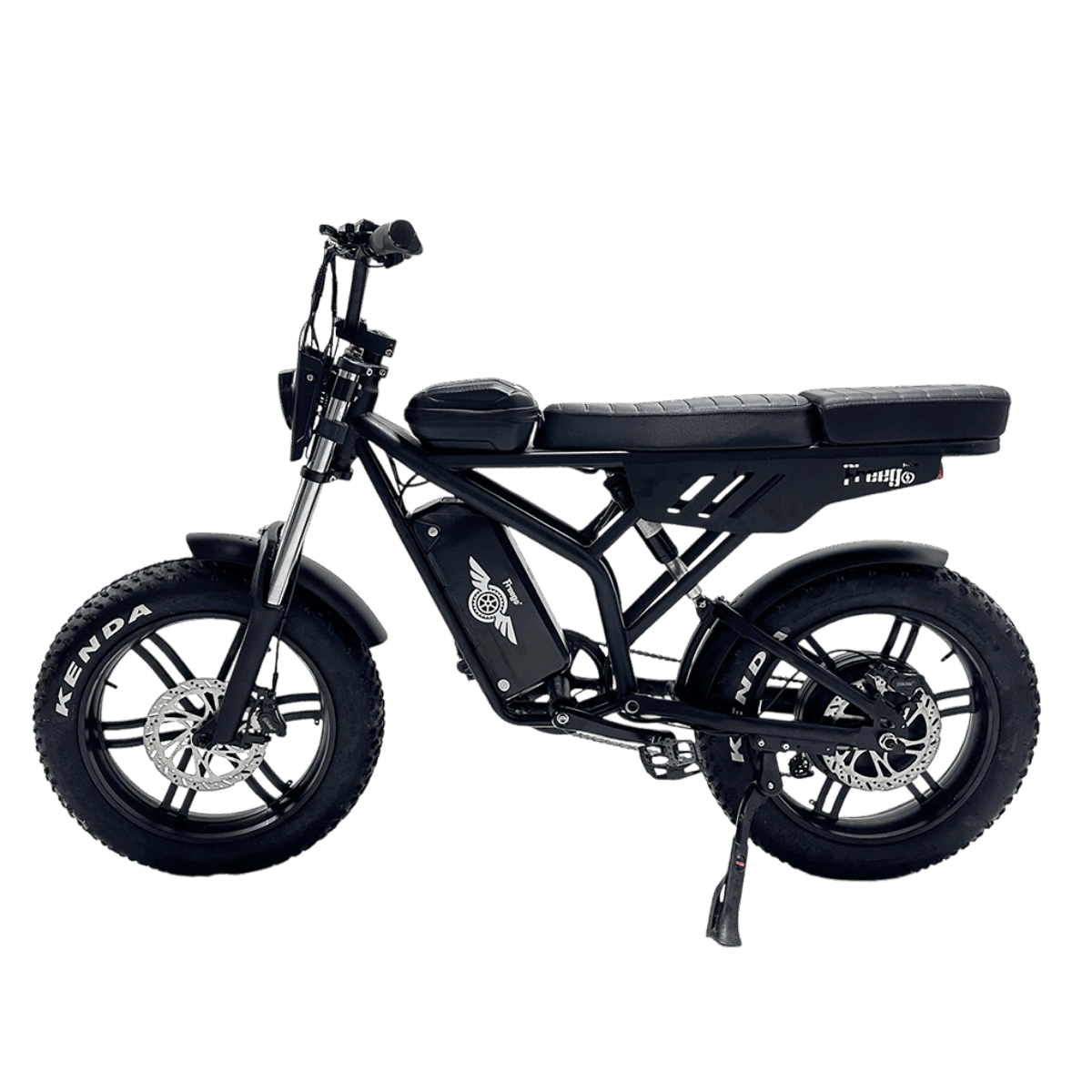 Black electric bike on a white background