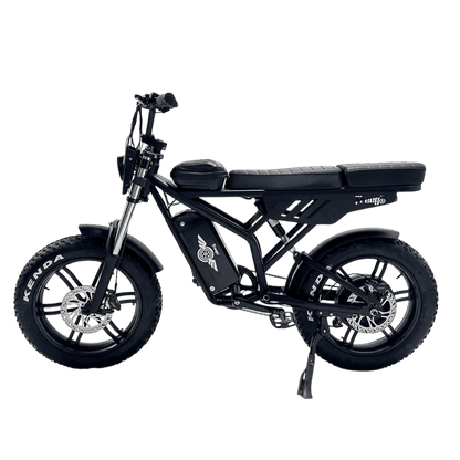 Black electric bike on a white background