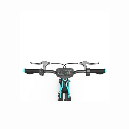 Bicycle handlebar with digital display on a white background