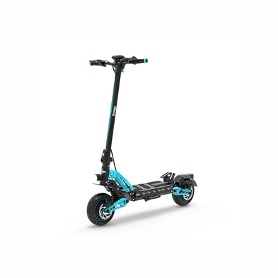 Turquoise electric scooter on a white background