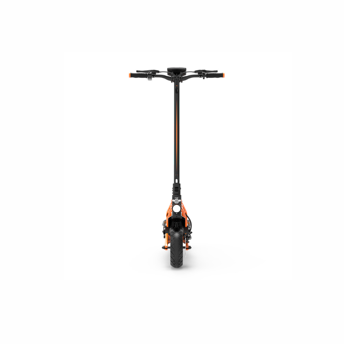 Black and orange scooter on a white background