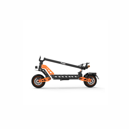 Black and orange scooter on a white background