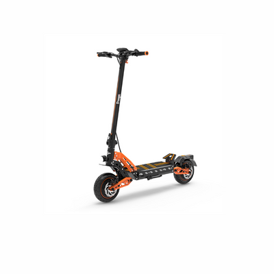 Orange and black electric scooter on a white background