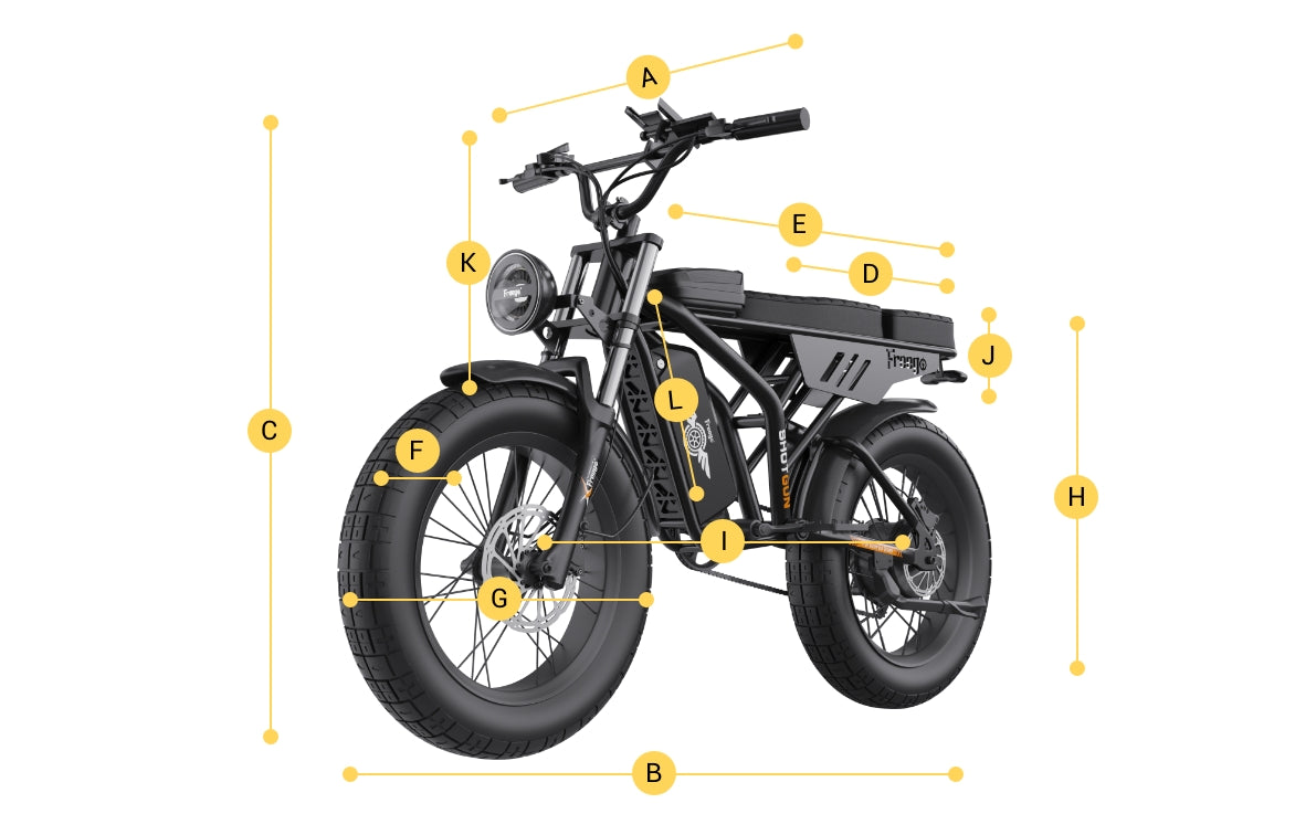 freego f2 pro ebike dimensions