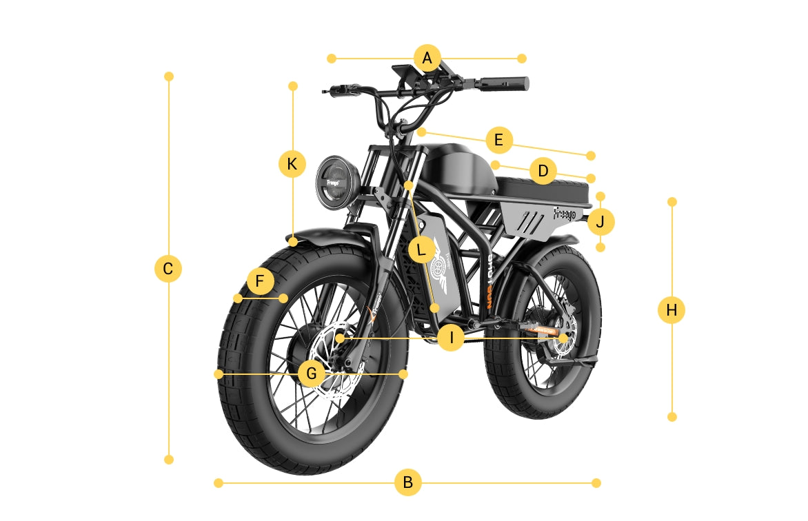 freego f3 pro max ebike dimensions