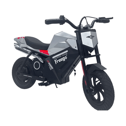 FreeGo K1 kids electric motorbike side view, compact design for children