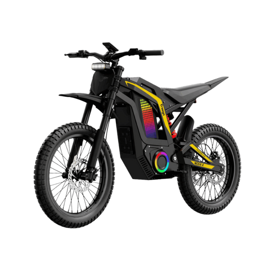 Black freego nova 4 with colorful LED lights on a white background