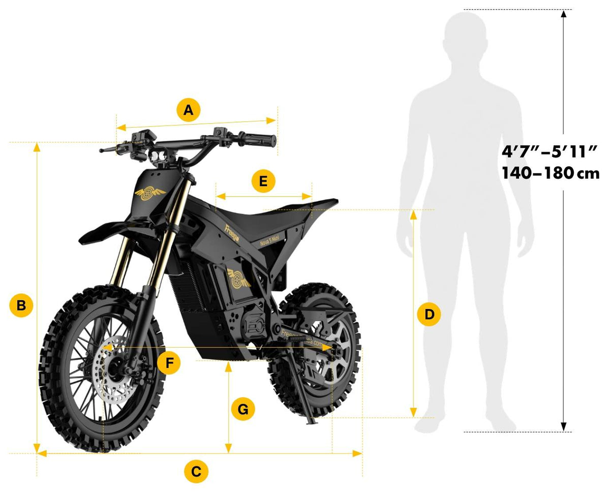 Freego Nova 5 Mini electric bike dimensions and recommended rider height guide