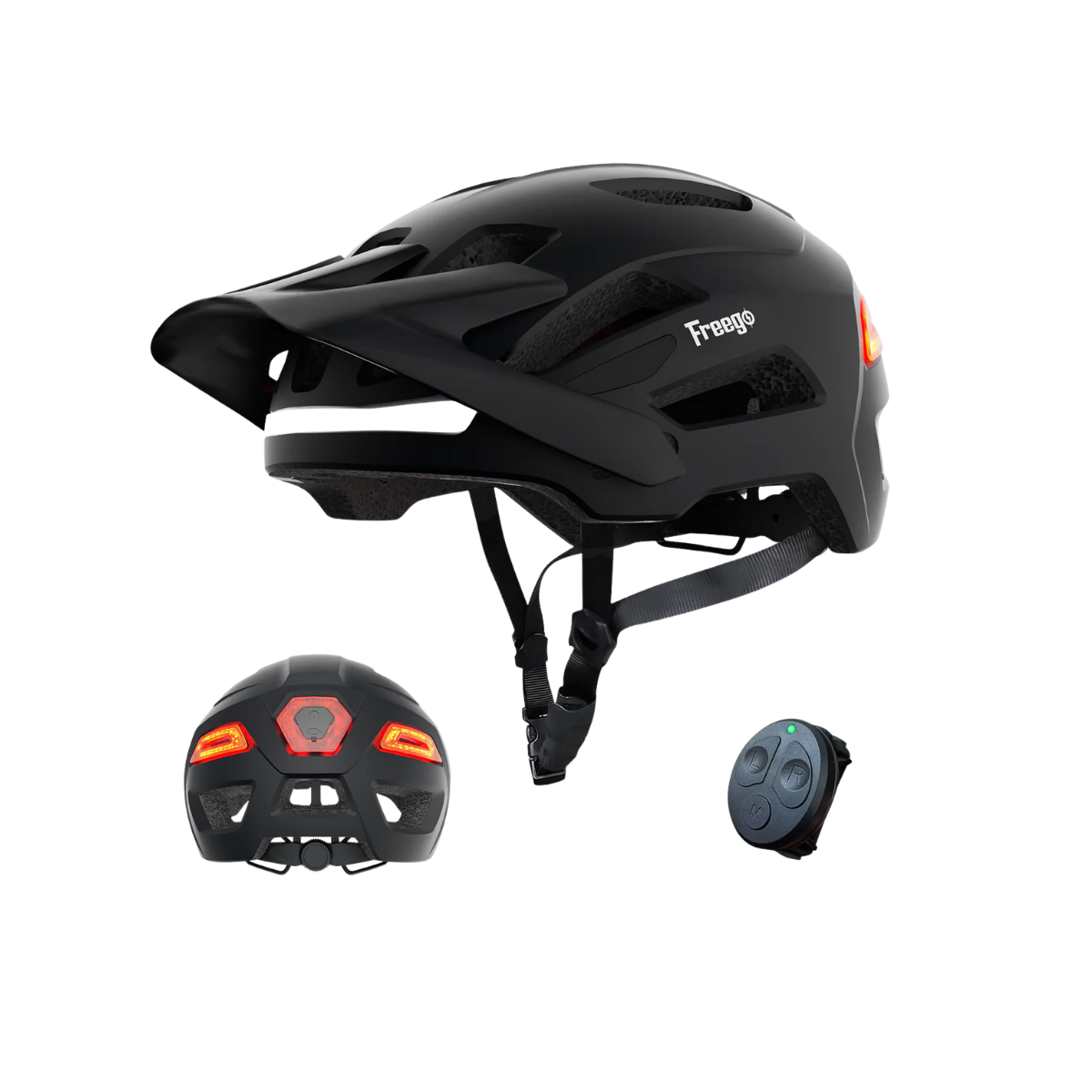 Black helmet with visible brand name on a white background