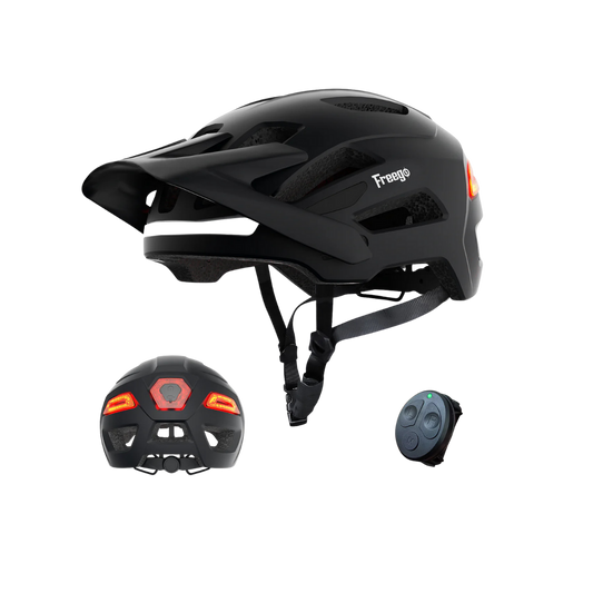 Black helmet with visible brand name on a white background