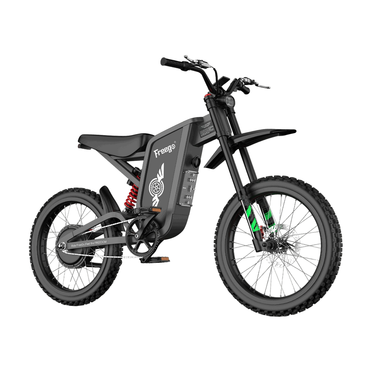 Freego X2 Pro electric dirt bike in a right-facing three-quarter view