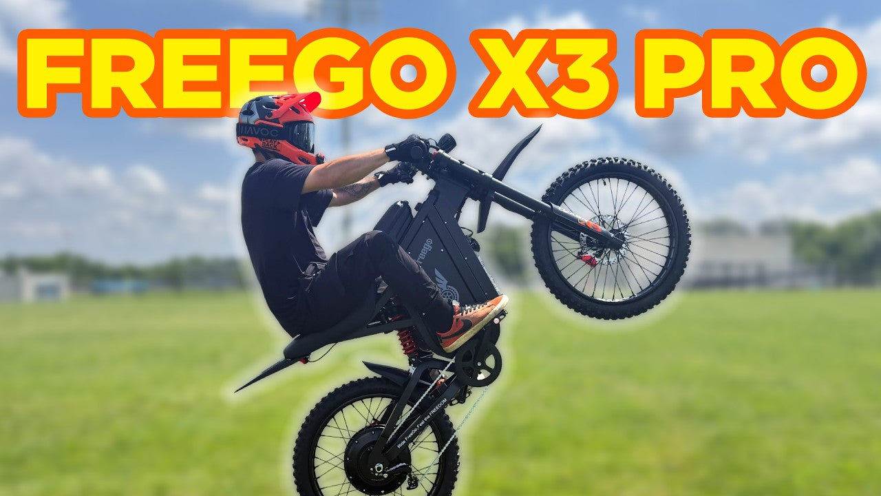 RunPlayBack riding Freego X3 Pro ebike wheelie stunt