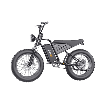 Electric bike with fat tires on a gray background