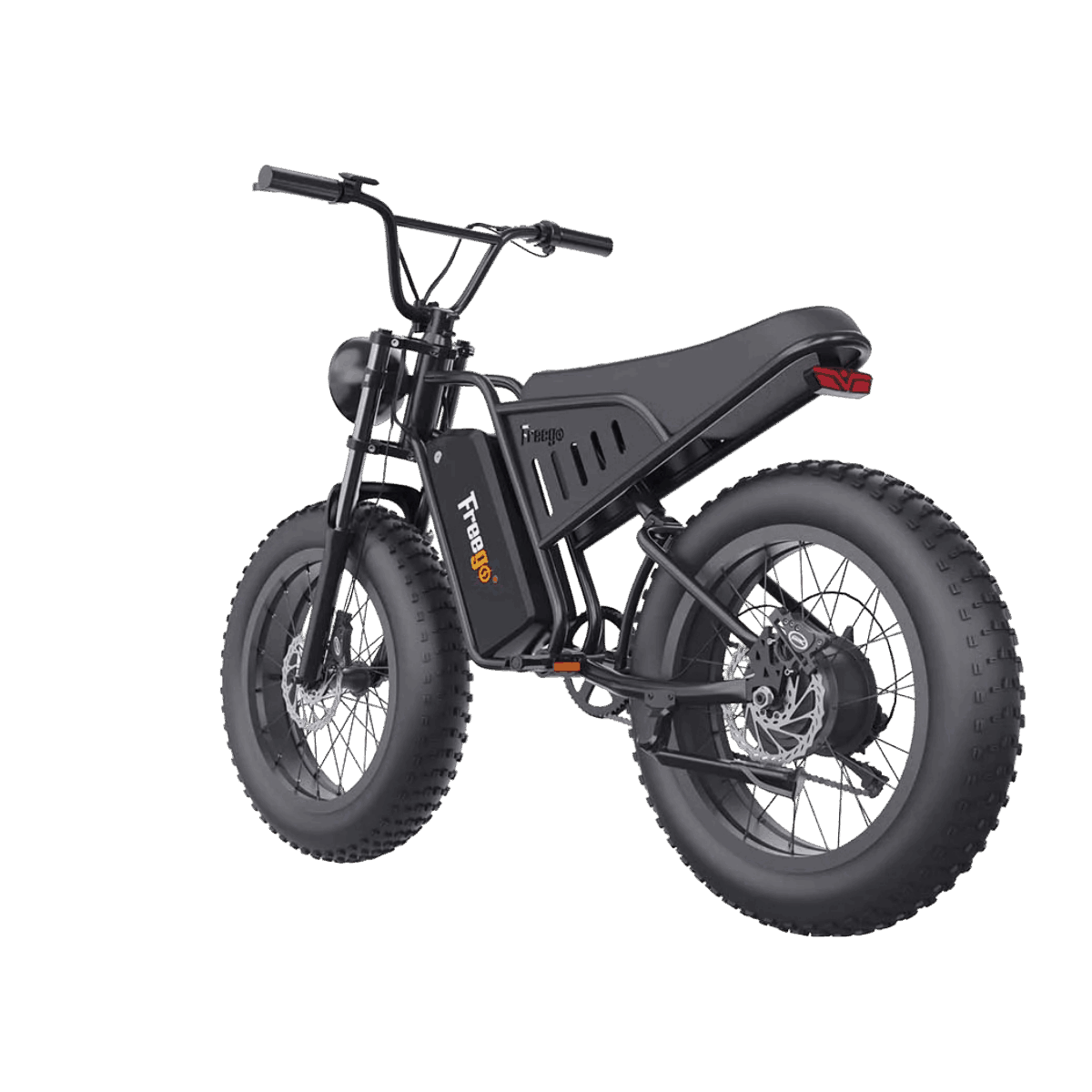 Black electric bike on a gray background