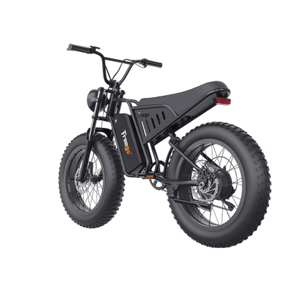 Black electric bike on a gray background